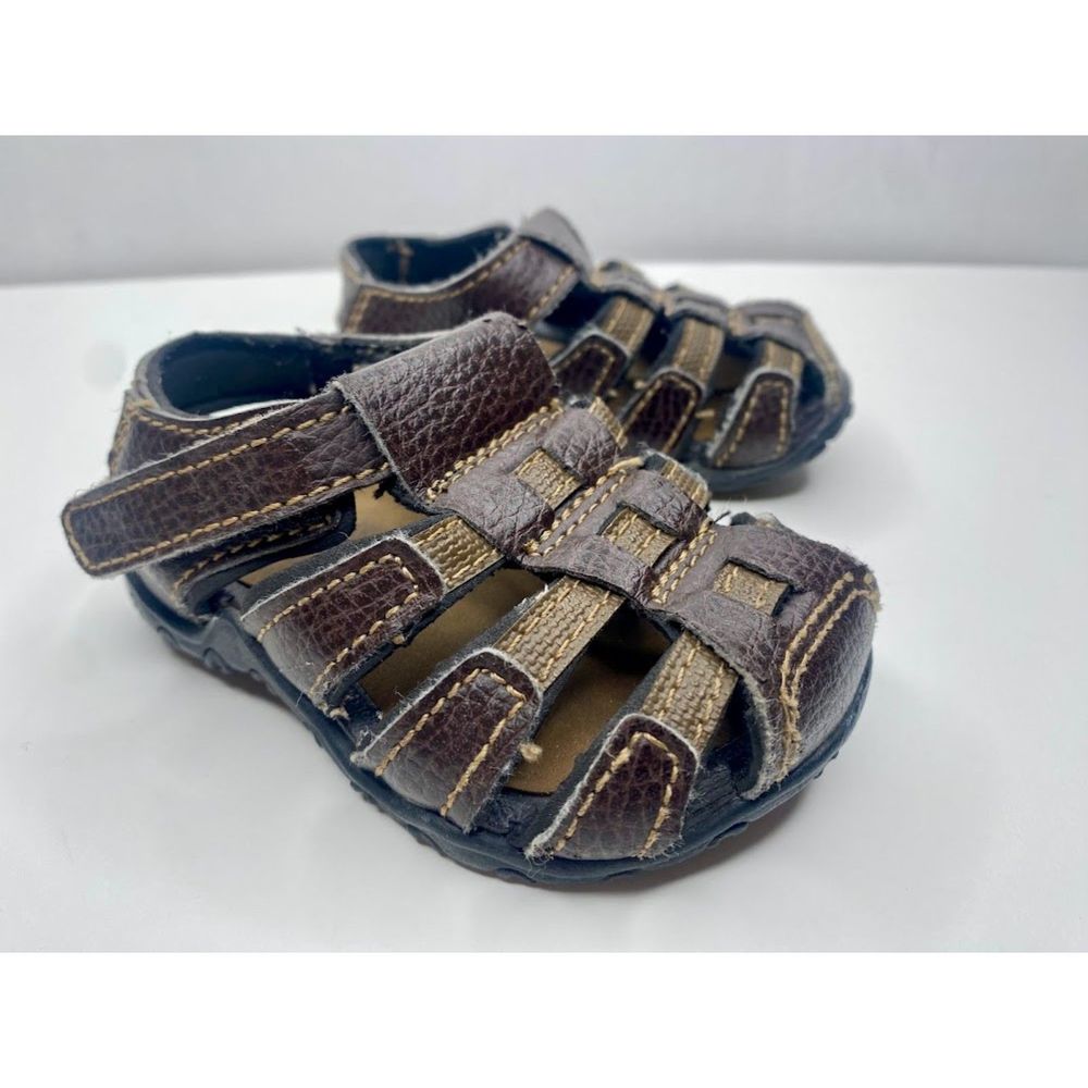 Teeny Toes Toddler Sandals Size 4 Brown Leather